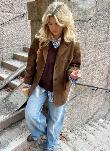 Romy Suede Button Jacket