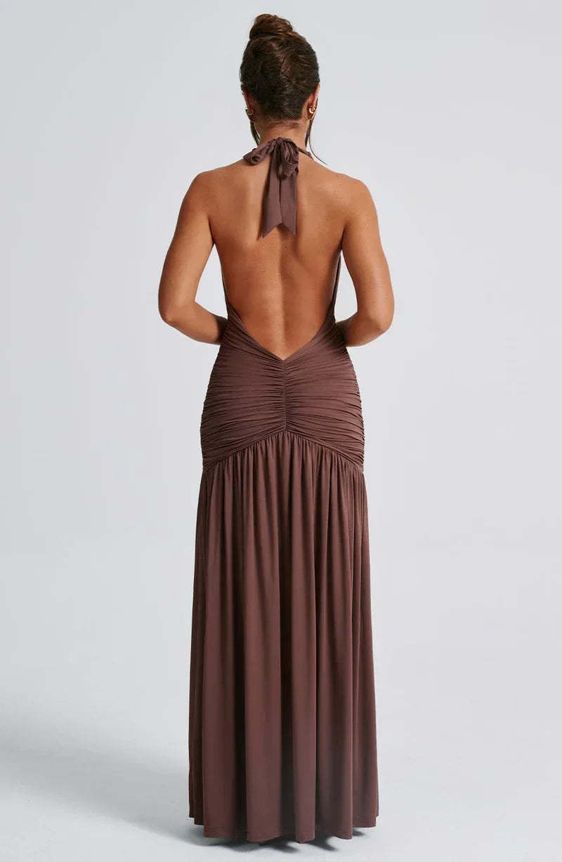 Sable Halter Maxi Dress - Mocha