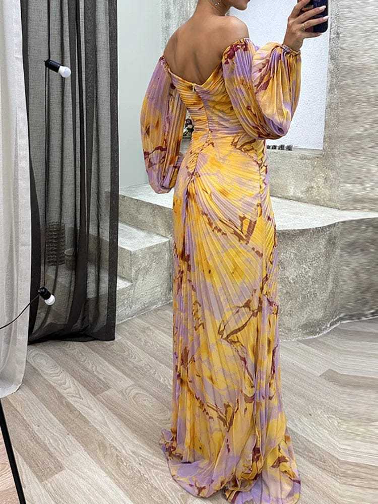 Saffron Off Shoulder Maxi Dress