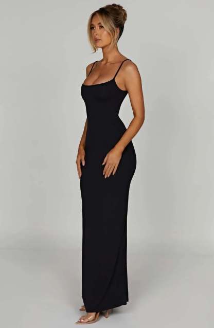 Sascha Scoop Neck Maxi Dress - Black