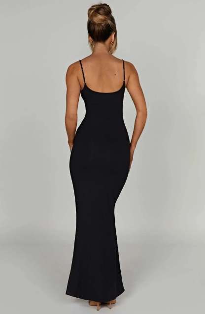 Sascha Scoop Neck Maxi Dress - Black