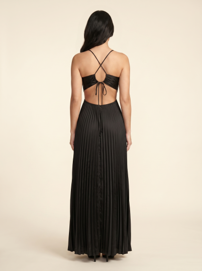 Seraphine Halter Maxi Dress - Black