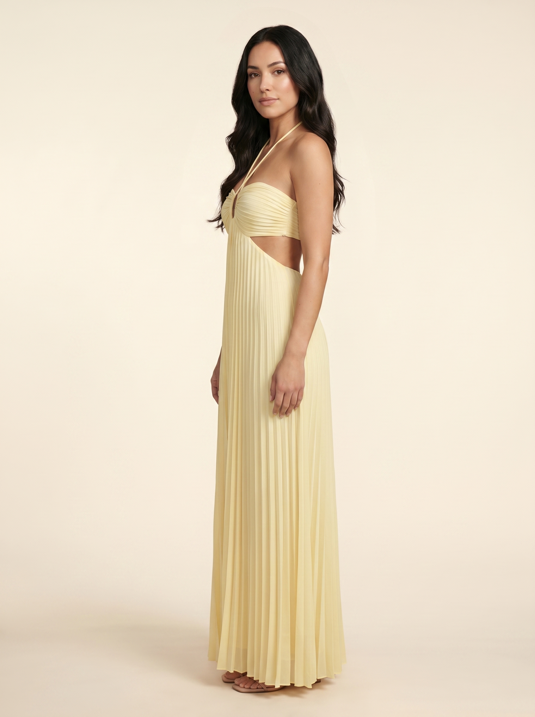 Seraphine Halter Maxi Dress - Butter Yellow