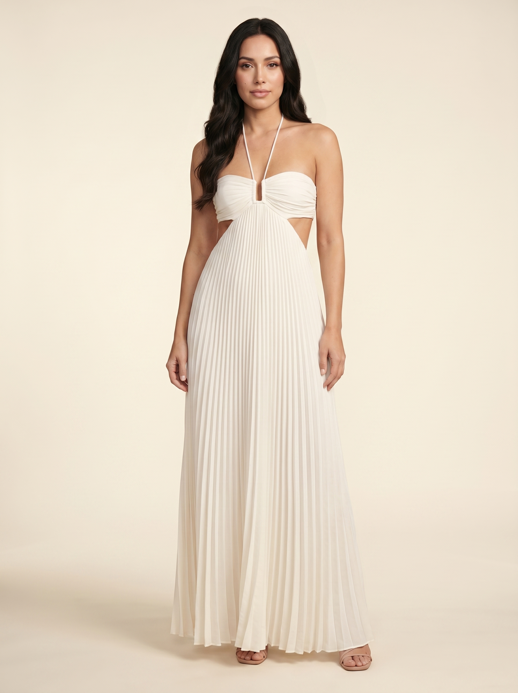 Seraphine Halter Maxi Dress - Ivory