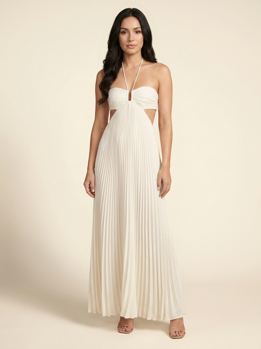 Seraphine Halter Maxi Dress - Ivory