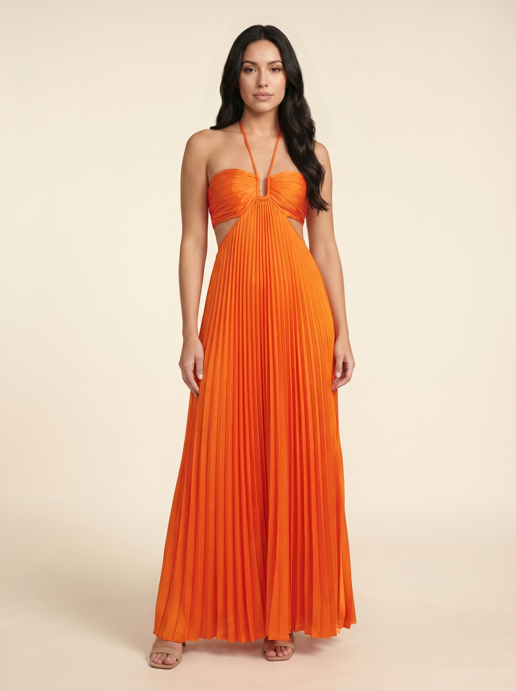 Seraphine Halter Maxi Dress - Orange