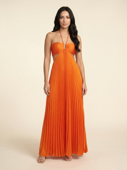 Seraphine Halter Maxi Dress - Orange