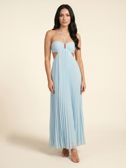 Seraphine Halter Maxi Dress - Sky Blue