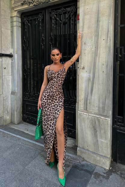 Seya Leopard Maxi Dress - Leopard Print
