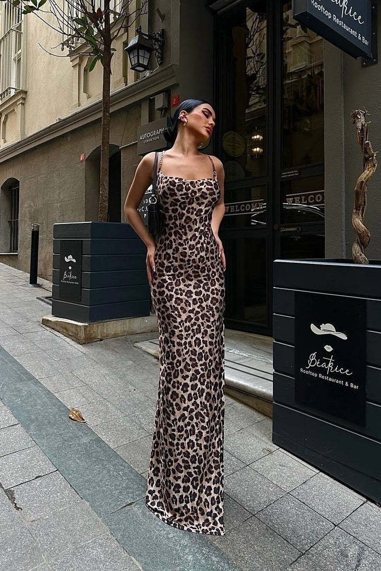 Seya Leopard Maxi Dress - Leopard Print