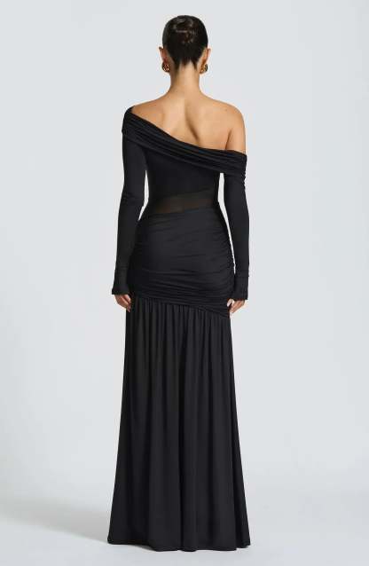 Women's Cocktail One Shoulder Slit Maxi Dress