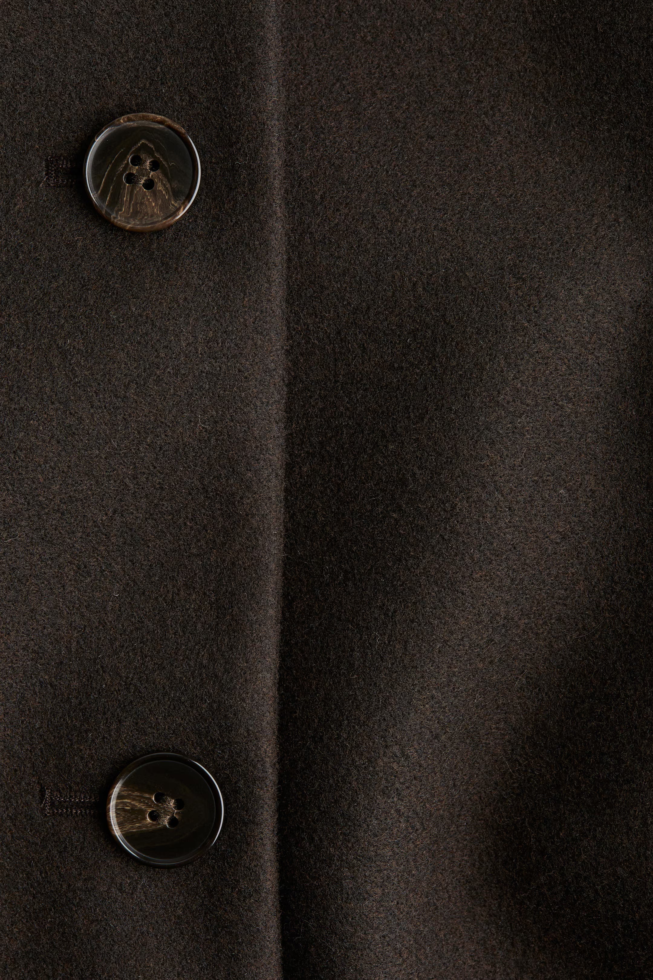 Solveig Detachable Shawl Collar Coat - Dark Brown