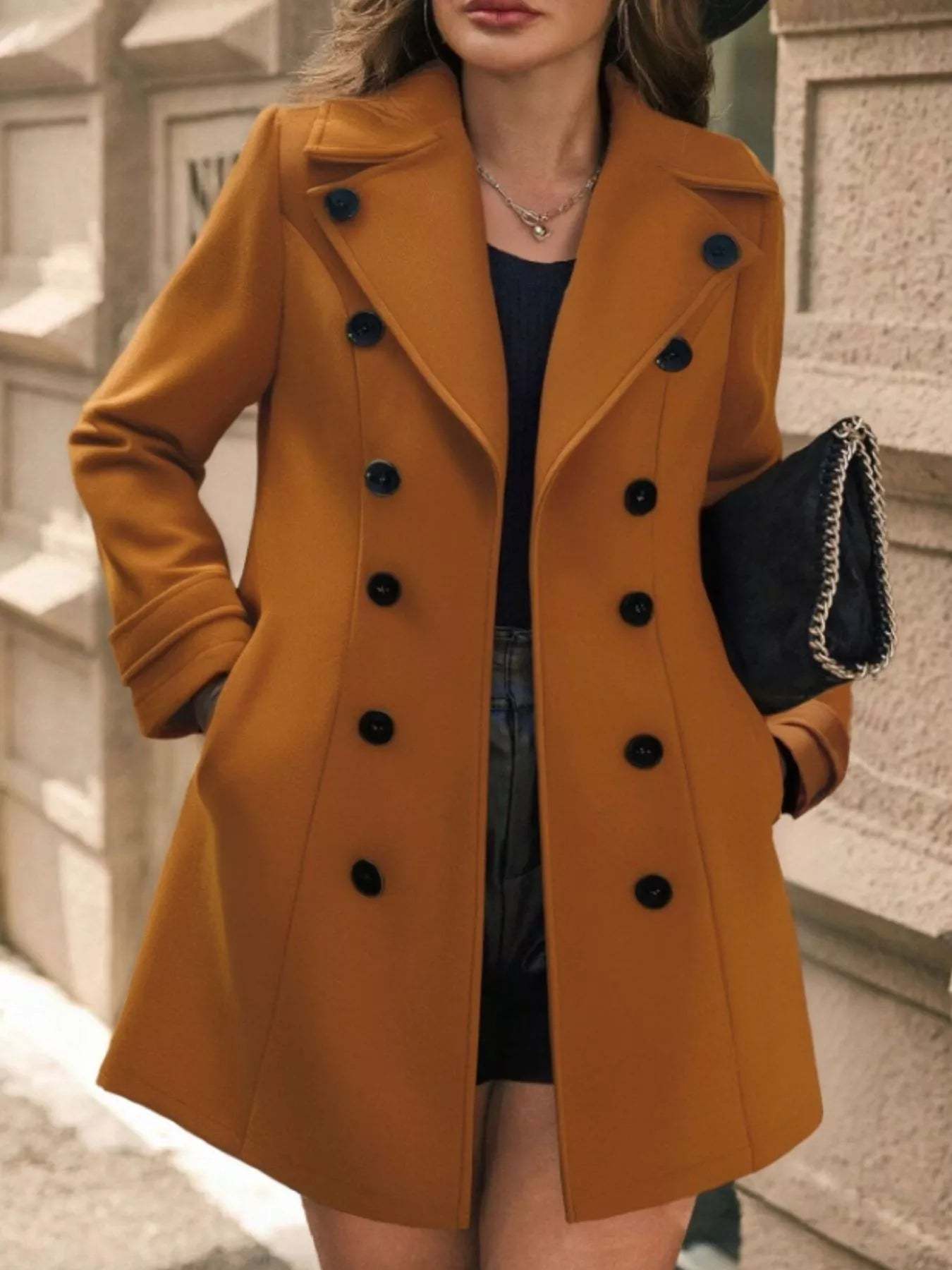 Sophe Double Breasted Tailored Long Coat