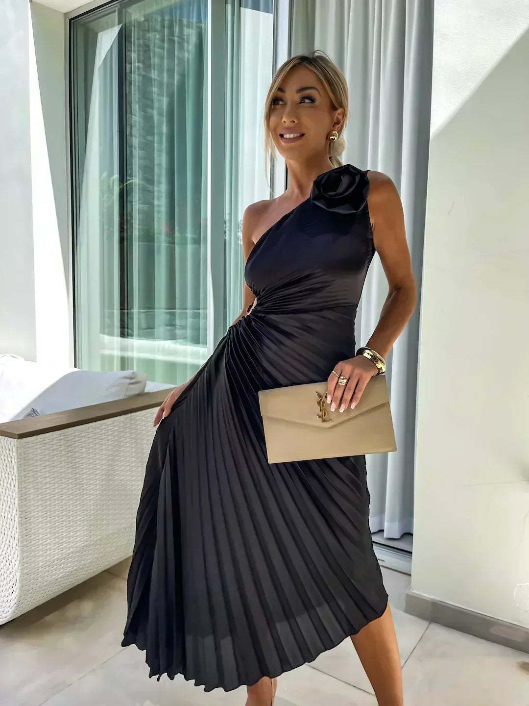 Sunday One Shoulder Midi Dress