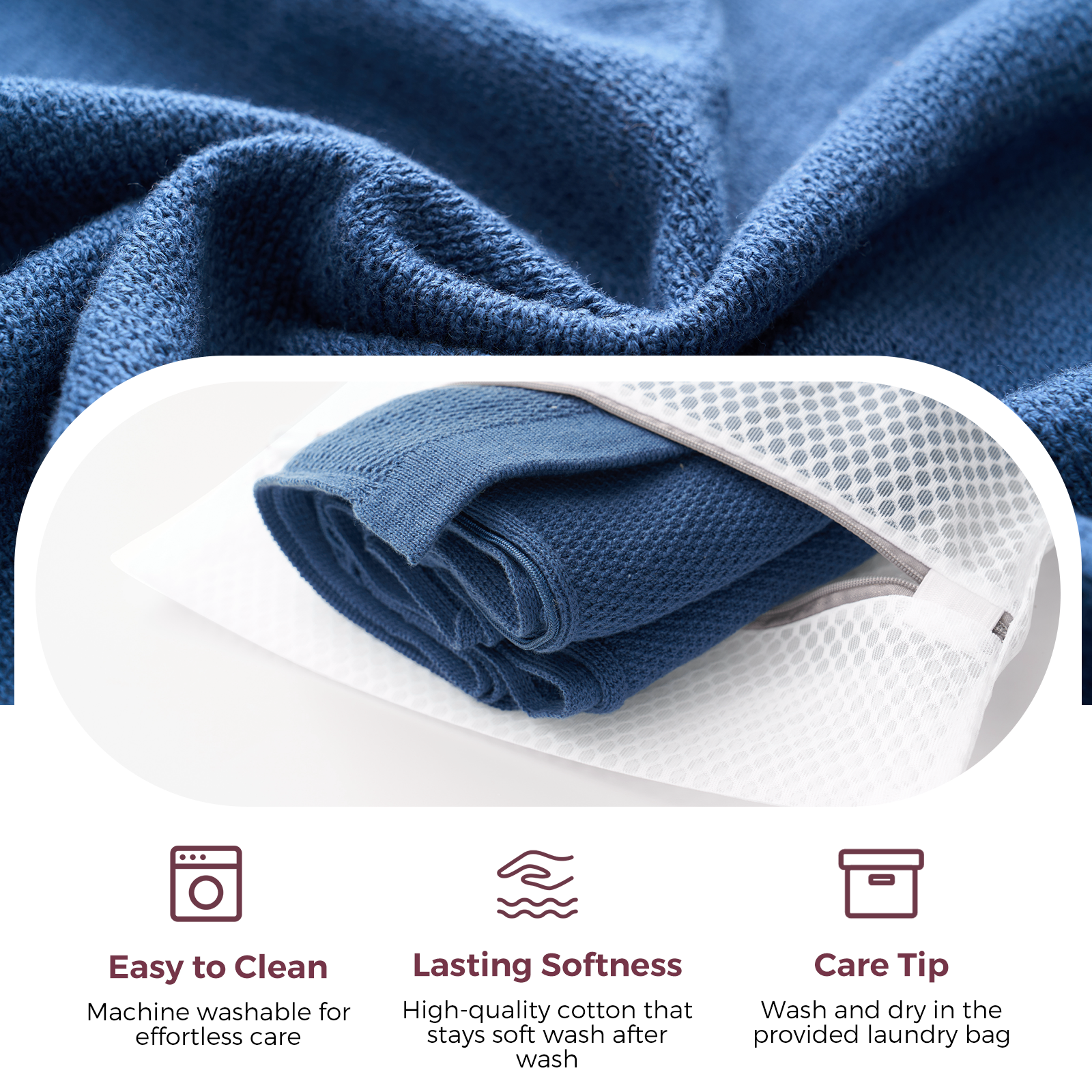 Woman wearing blue nursing poncho demonstrating full 360-degree coverage