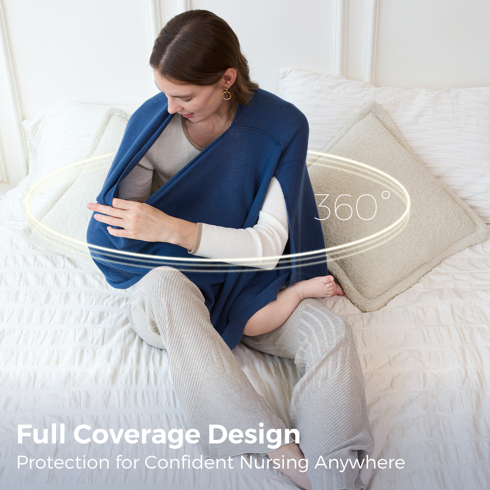 Taupe Peekaboo Nursing Poncho - view 30