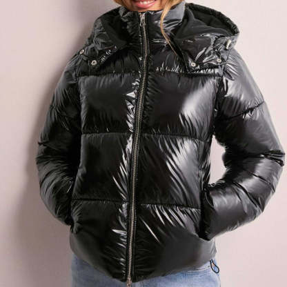 Tempest Hooded Quilted Puffer Jacket - Black