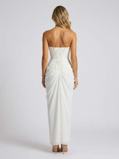 Thora Strapless Slit Maxi Dress - Ivory
