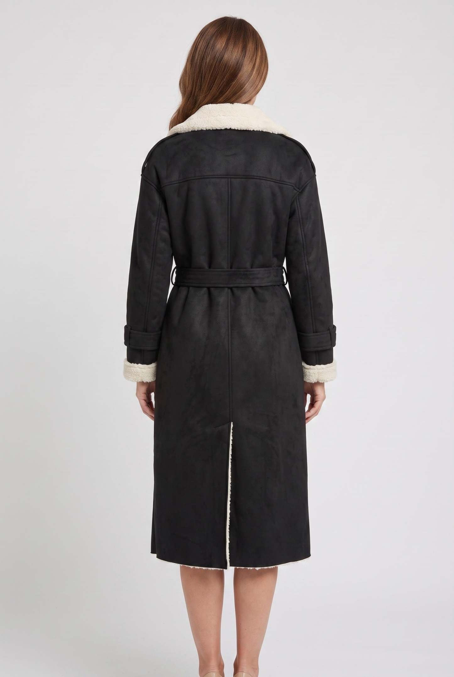 Ulrika Belted Aviator Coat - Black