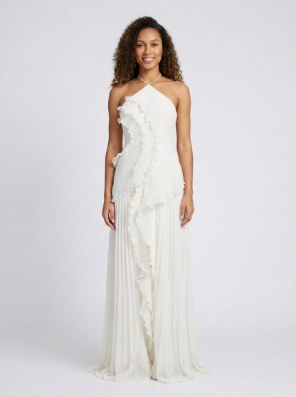 Valeska Ruffle Maxi Dress - White