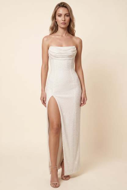 Verona Strapless Maxi Dress - Ivory
