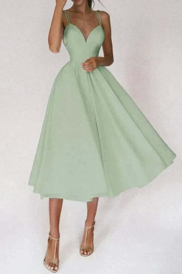 Vienna v Neck Midi Dress