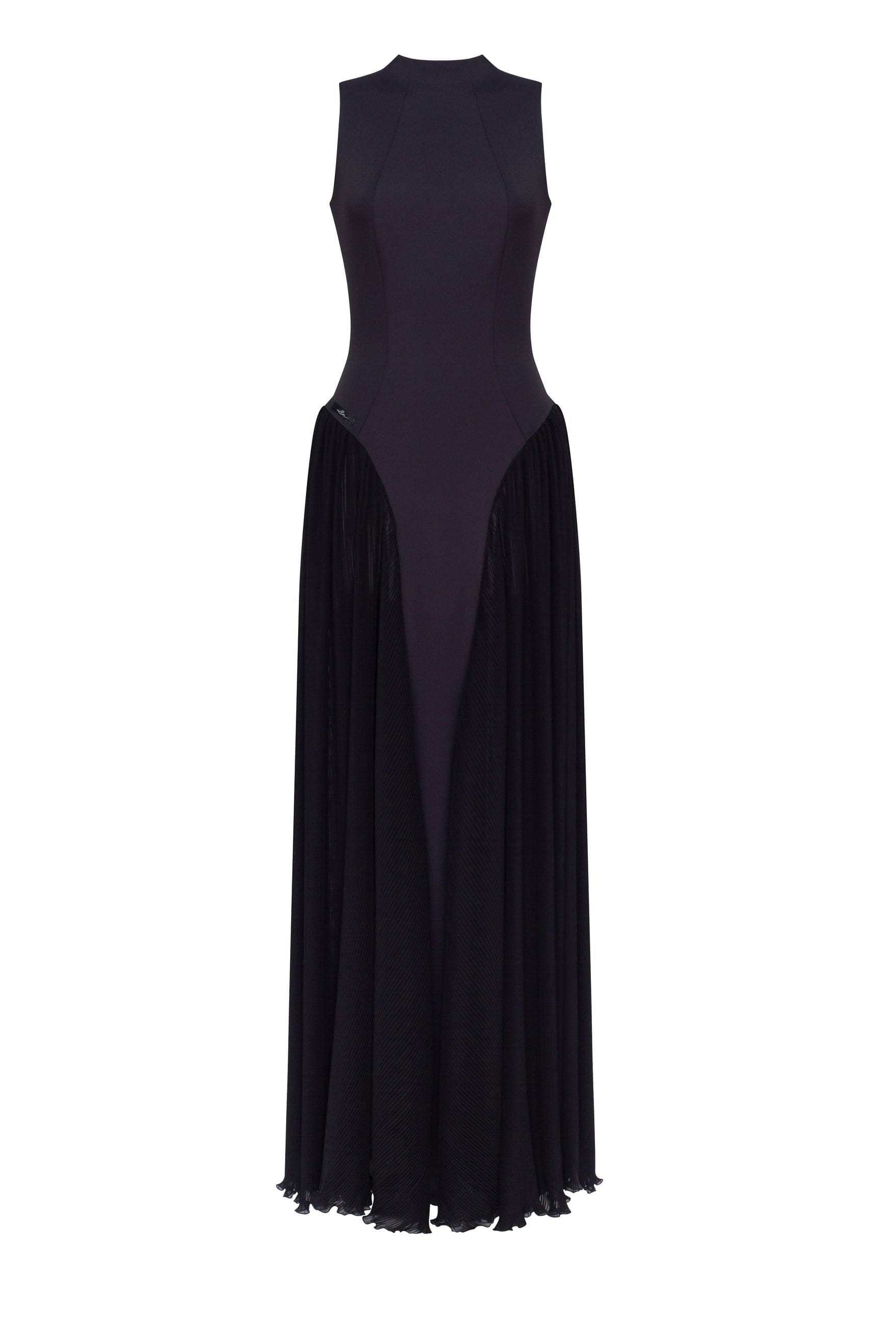 Vittoria Mock Neck Maxi Dress - Black