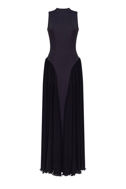 Vittoria Mock Neck Maxi Dress - Black