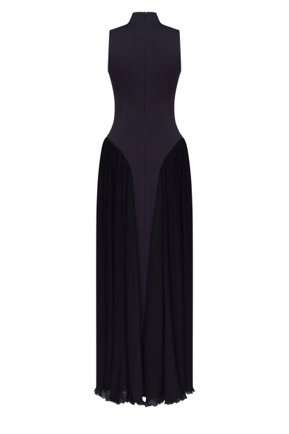 Vittoria Mock Neck Maxi Dress - Black