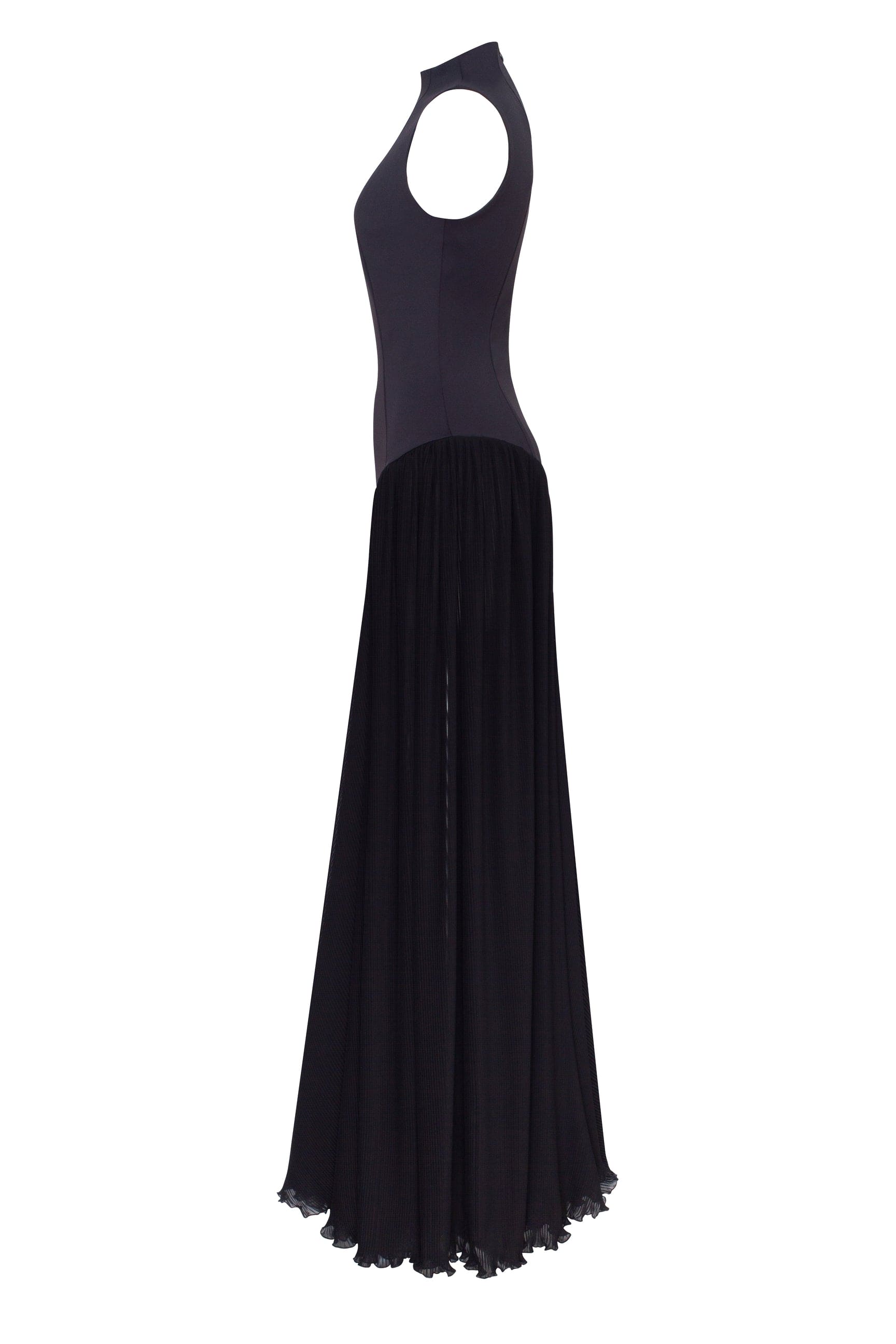 Vittoria Mock Neck Maxi Dress - Black