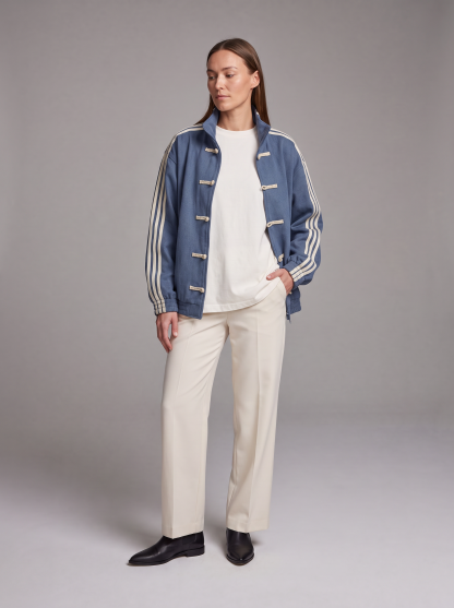 Wenna Contrast Stripe Track Jacket - Blue