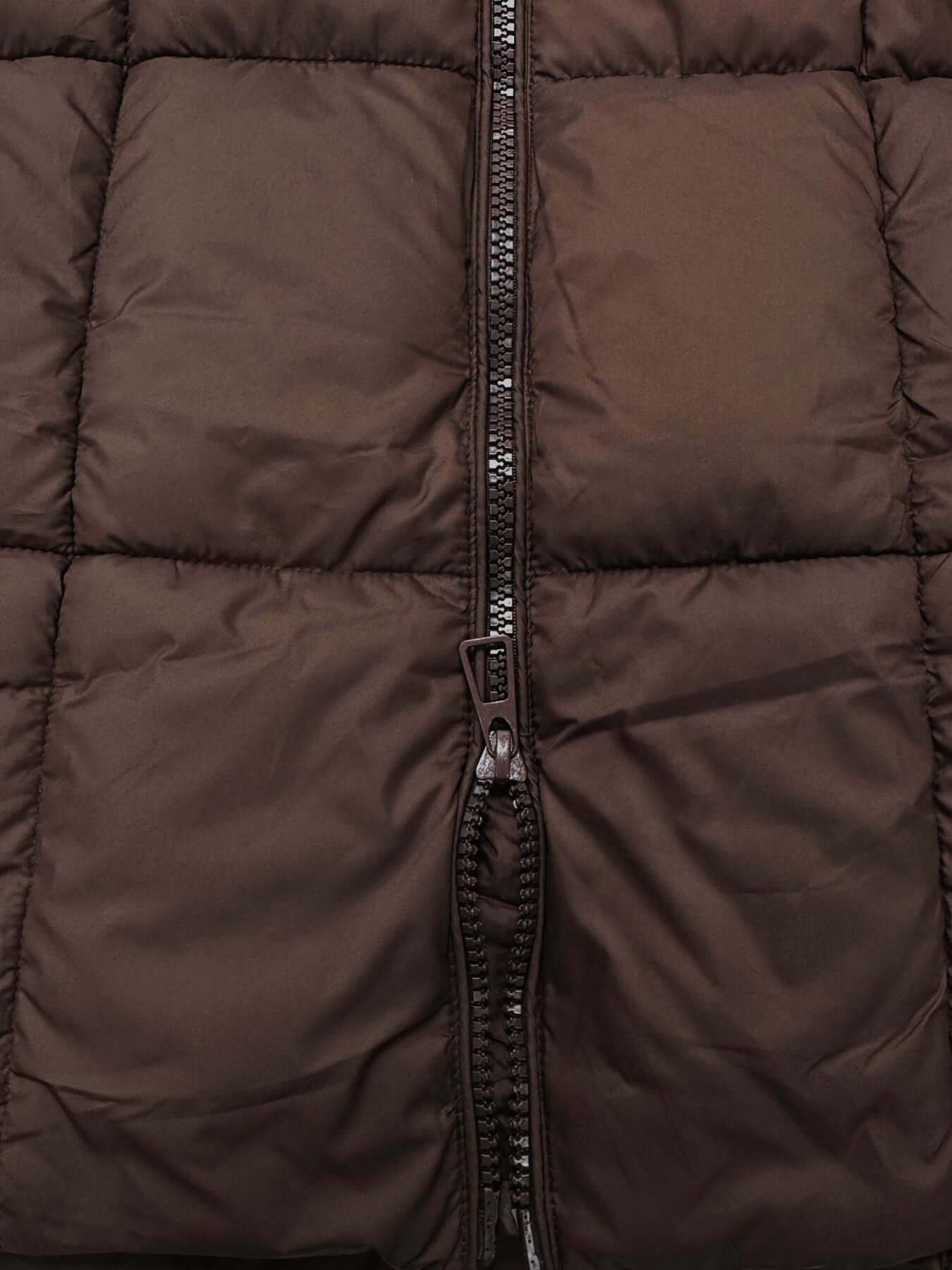 Yessenia Hooded Drawstring Puffer Parka - Brown