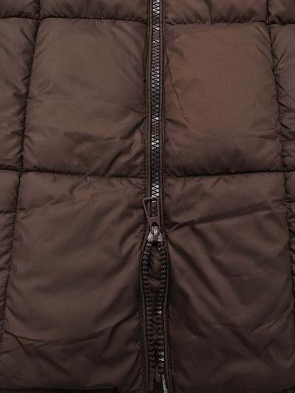 Yessenia Hooded Drawstring Puffer Parka - Brown