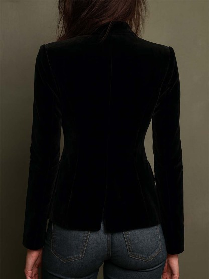Ysabel Floral Embroidered Blazer - Black
