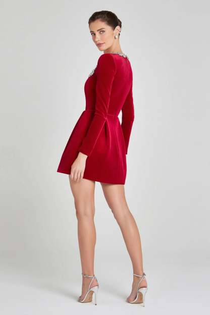 Women's Cocktail Square Neck Long Sleeve Mini Dress - product image 5
