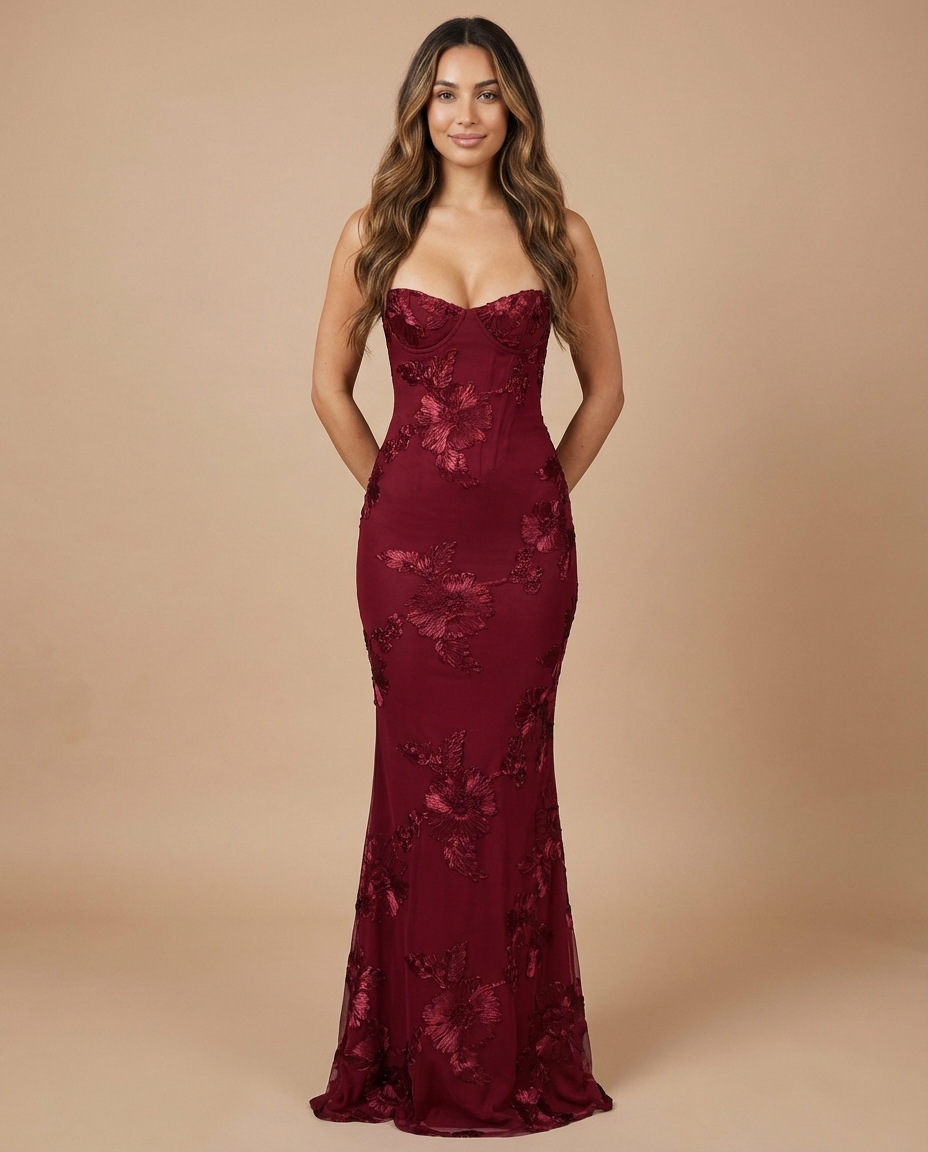 Celeste Maxi Dress - Burgundy