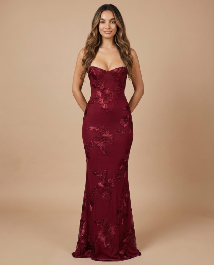 Celeste Maxi Dress - Burgundy