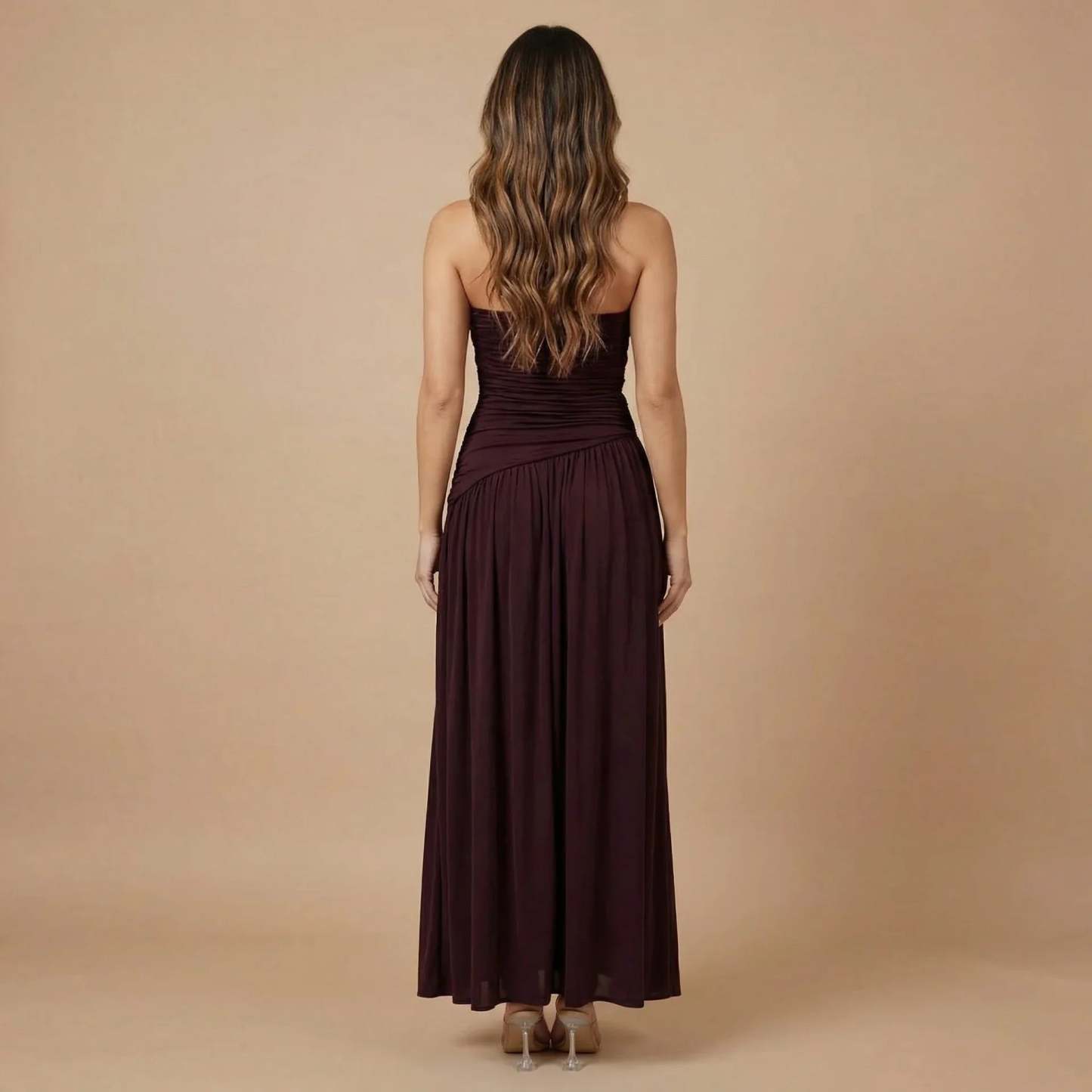 Women's Wedding Guest Strapless Maxi Dress with Slit - product image 2