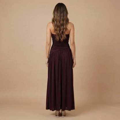 Women's Wedding Guest Strapless Maxi Dress with Slit - product image 2