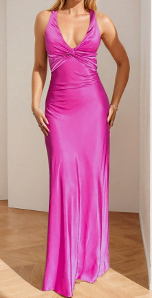 Arabella Twist Maxi Dress - Pink