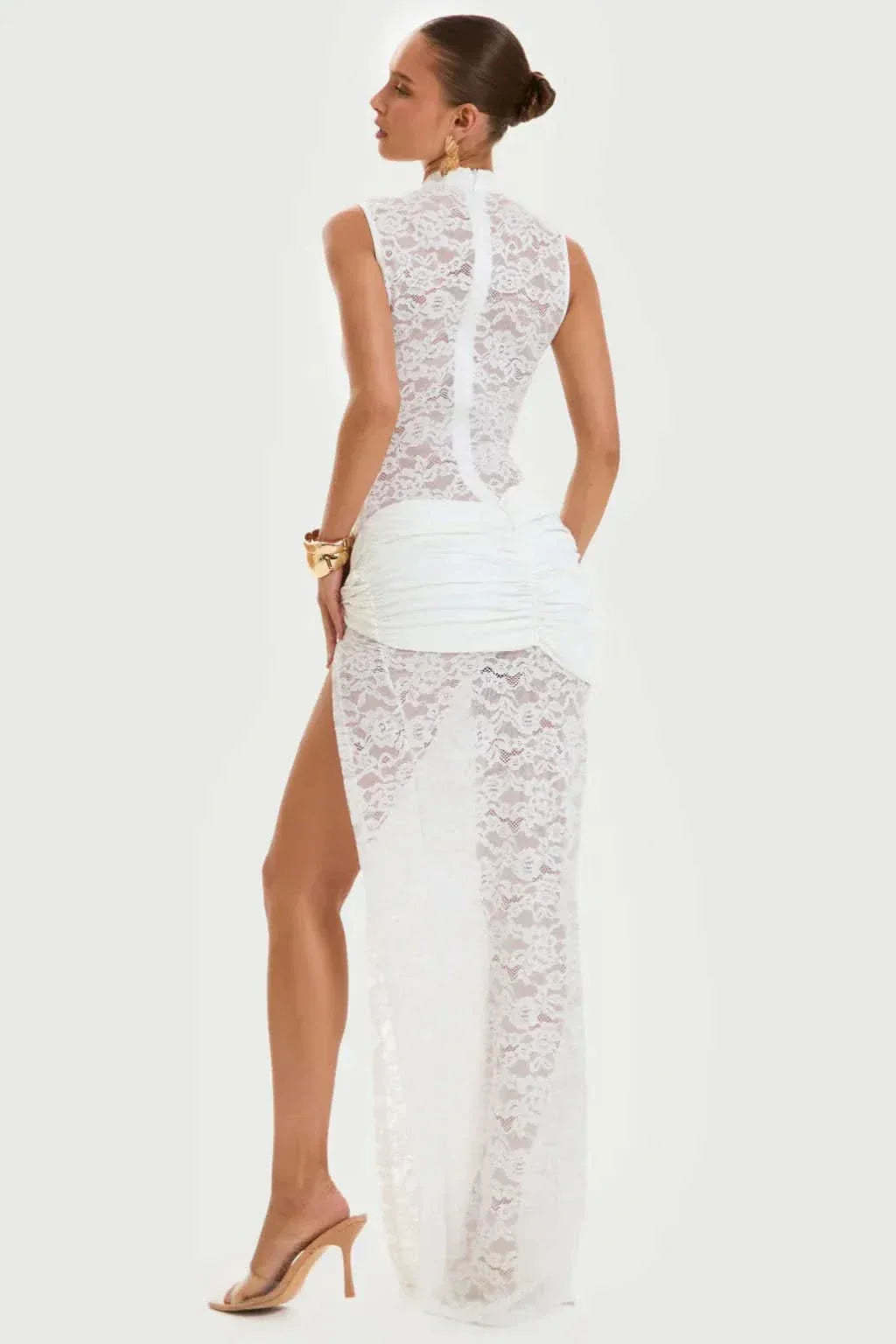 Women's Cocktail Floral Lace Maxi Dress With High Slit - product image 9