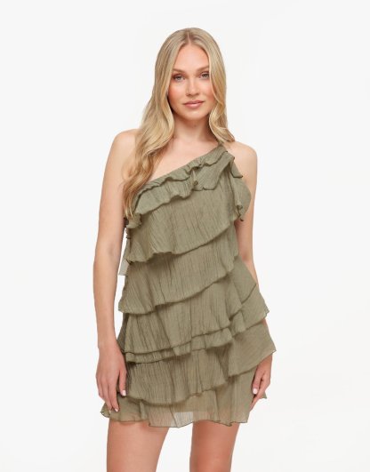 Beatriz Tiered Mini Dress - Green
