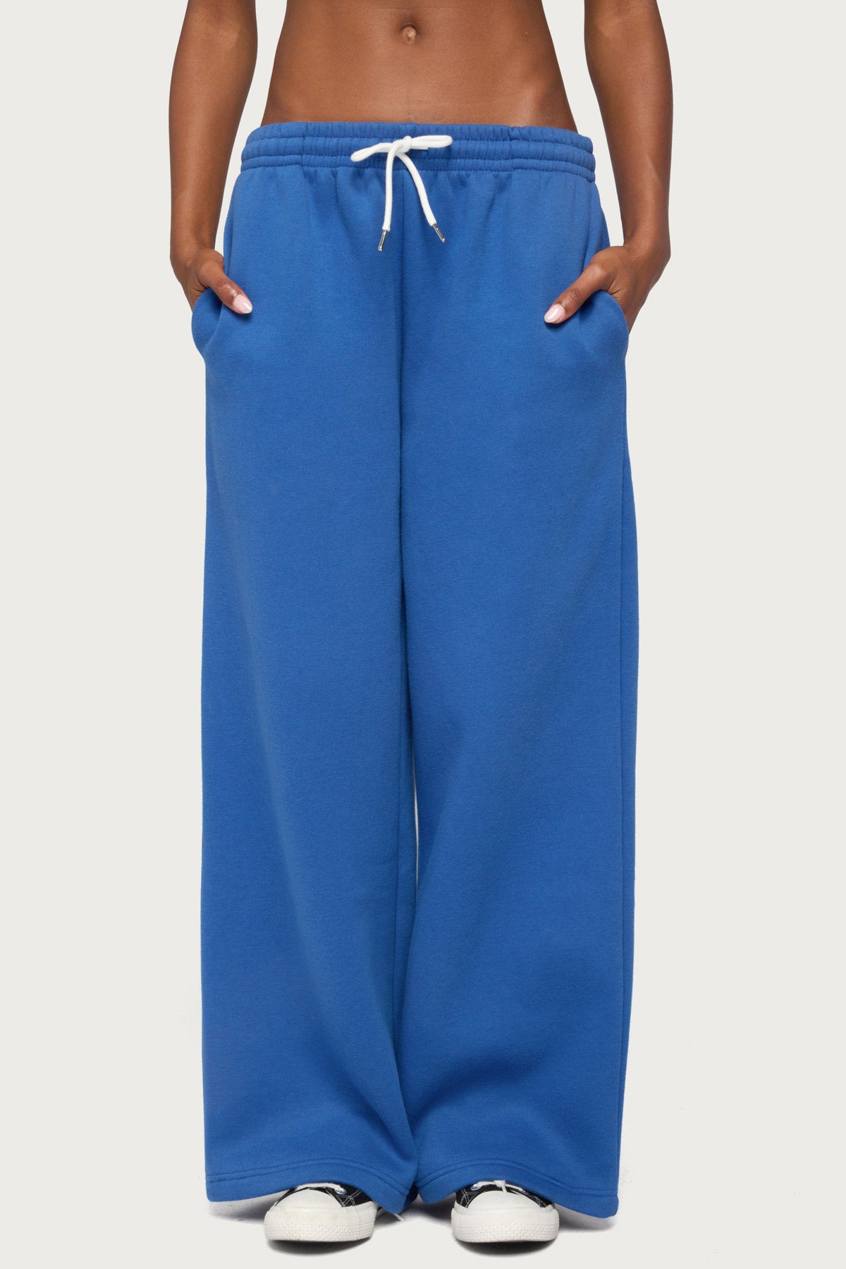 Kamari Low Rise Wide Sweatpants - BLUE