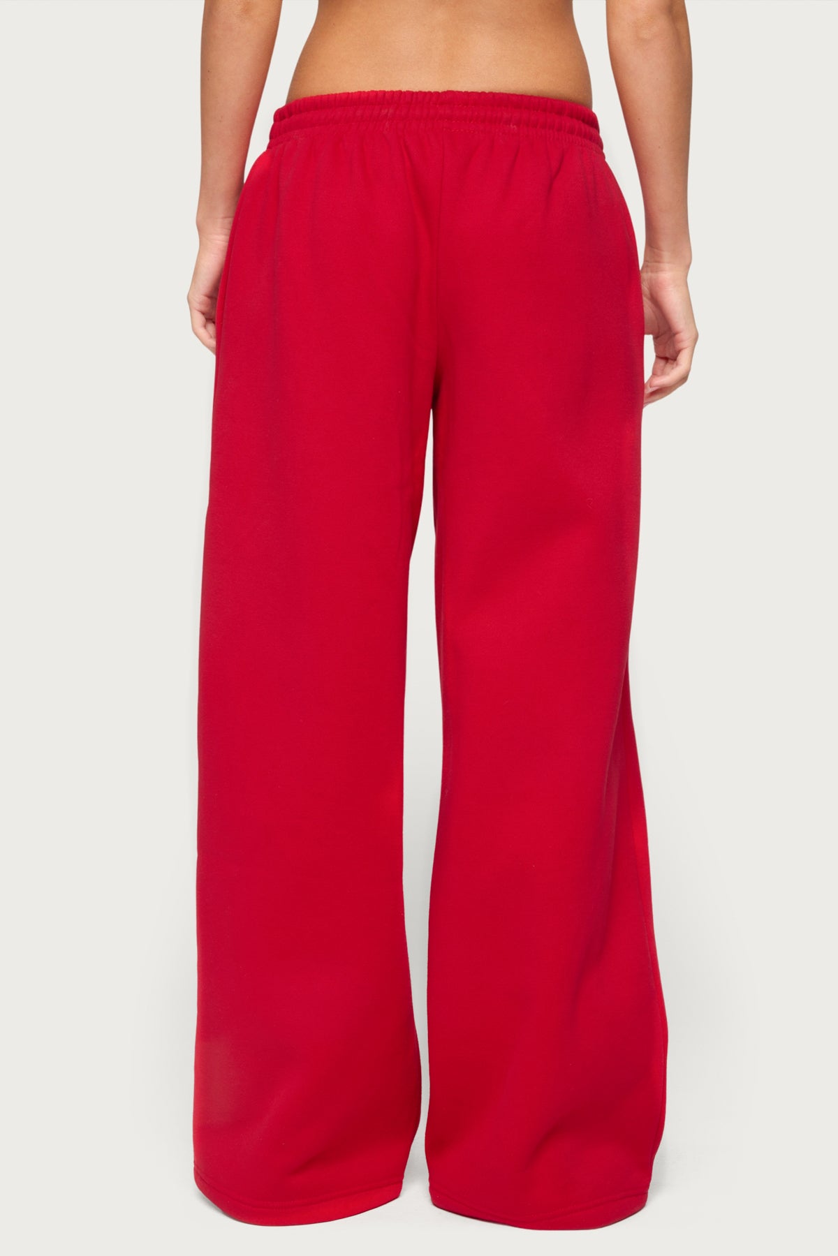 Kamari Low Rise Wide Sweatpants - RED
