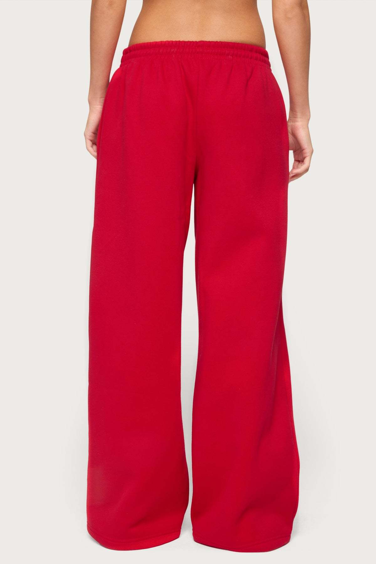 Kamari Low Rise Wide Sweatpants - RED