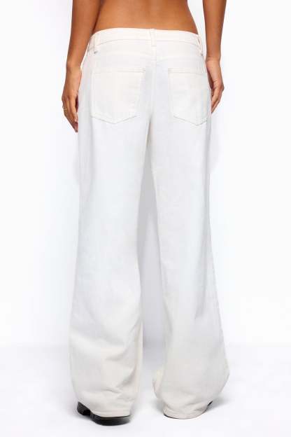 Roman Low Rise Baggy Jeans - WHITE