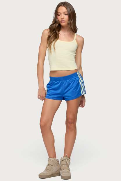Nikki Nylon Shorts - BLUE-AND-YELLOW