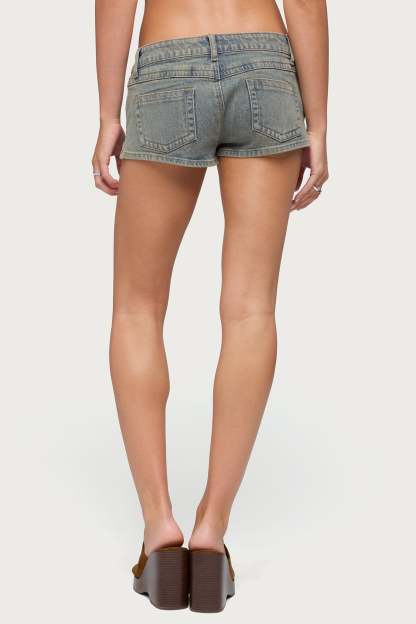 Jagger Low Rise Denim Shorts - BLUE-VINTAGE-WASHED