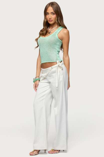 Eleora Sequin Knit Tank Top - MINT