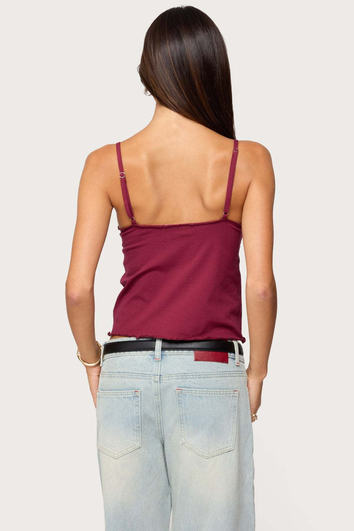 Glendon Babydoll Top - BURGUNDY
